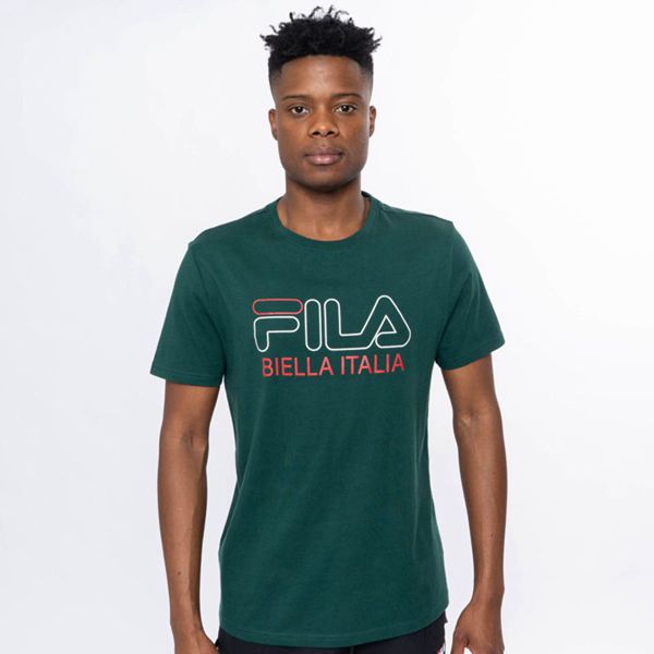 Camisetas Manga Corta Fila Hombre Verde - Biella - España 850391HXO